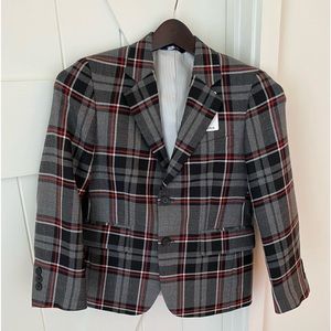 Brooks Brothers boys two button plaid blazer, size 10 NWT